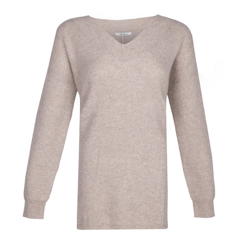 Max mara/Max mara  女士純色羊絨時尚V領(lǐng)針織衫毛衣