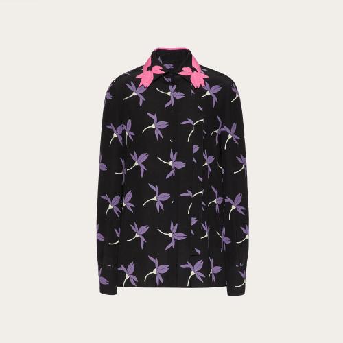  VALENTINO華倫天奴 22年秋冬 女士 長(zhǎng)袖襯衫 CHEMISE IMPRIMéE EN CREPE DE CHINE XB3AB3556U