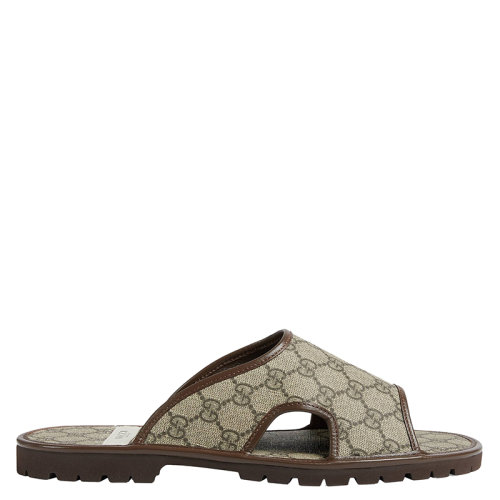GUCCI/古馳 男士米色/烏木色GG Supreme帆布涼拖62487996G609762