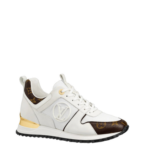 Louis Vuitton/路易威登 22年早春新款 RUN AWAY系列 女士白色小牛皮配拼帆布LV Circle標(biāo)志運動鞋1A4XNL