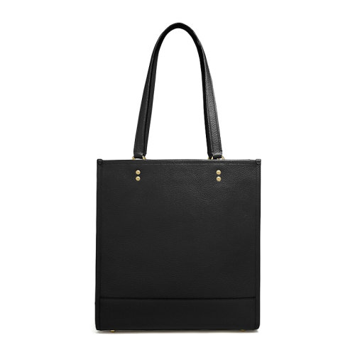 COACH/蔻馳 Dempsey系列女士黑色皮革按扣開合單肩包手提包購物包女包 F1921IMBLK