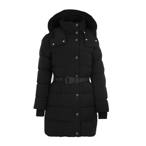 BURBERRY/博柏利21新品字母徽標束腰帶中長款連帽女士羽絨服8021978