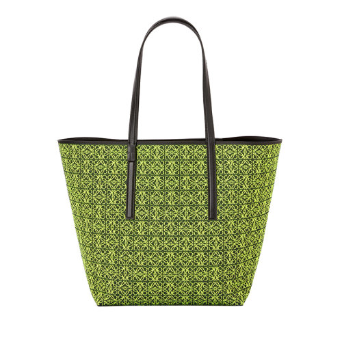 LOEWE/羅意威 22年新款 男士霓虹黃提花小牛皮配牛皮提手浮雕標(biāo)志T型肩背手提托特包B533Z73X02-2728