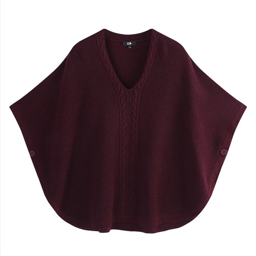 SHOKAY/繡嘉 女士針織衫/毛衣 【家居】系列 扇形絞花休閑斗篷