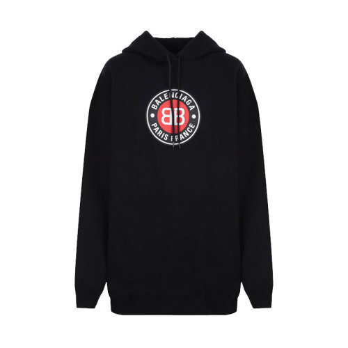 Balenciaga/巴黎世家 女裝 女士BB徽標(biāo)黑色棉質(zhì)時(shí)尚百搭連帽秋冬女衛(wèi)衣 641529TJV771000