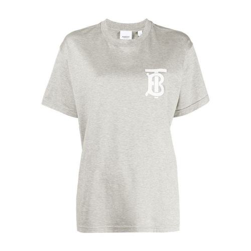  BURBERRY/博柏利 灰色印花圓領(lǐng)短袖女士 80294621