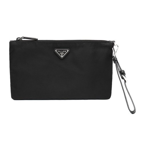 PRADA/普拉達(dá) 黑色織物女士手包手拿包 1NH545067