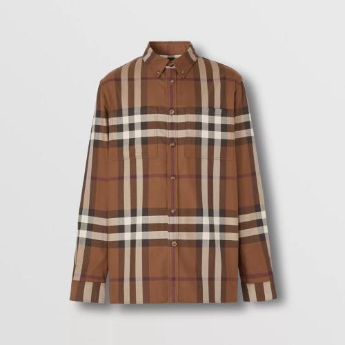  BURBERRY 22年秋冬 男士 House 格紋棉質(zhì)襯衫 80557421
