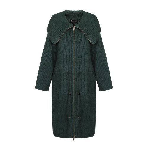 Emporio Armani/安普里奧阿瑪尼 墨綠色 女士中長(zhǎng)款拉鏈大衣 6Z2LV3-2M22Z-0548（9.7陸續(xù)發(fā)貨）