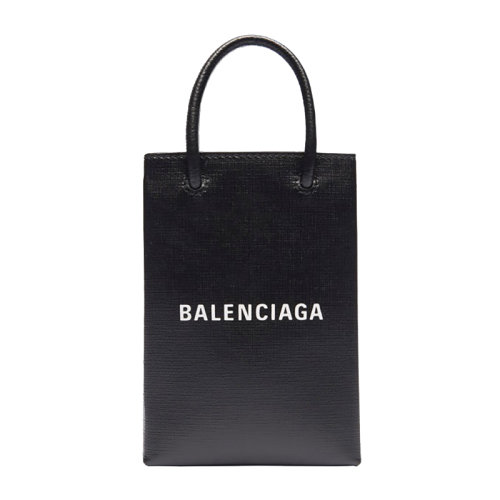 Balenciaga/巴黎世家   黑色紋理小牛皮購(gòu)物手機(jī)袋斜挎手提包5938260AI2N1000