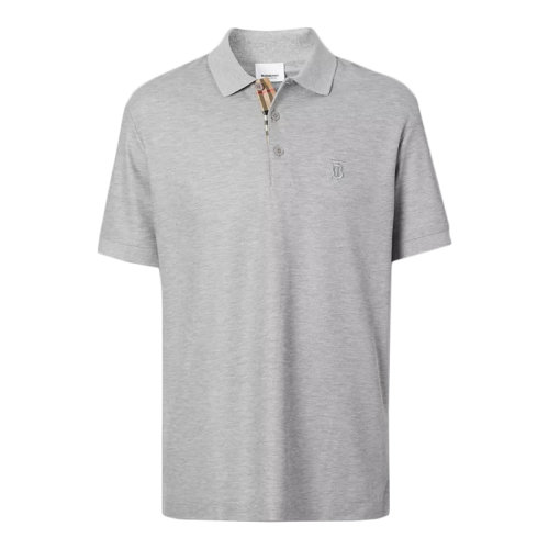 BURBERRY/博柏利 經(jīng)典款 男士淺灰色Monogram棉質(zhì)piqué短袖POLO衫80140061