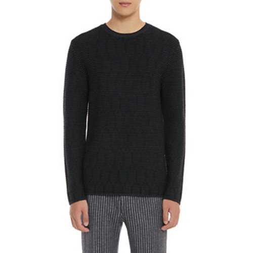 DUXI/度兮【定制】男士針織衫/毛衣六合暗紋圓領(lǐng)長袖針織衫（錦繡中華——2018非遺產(chǎn)服飾秀）同款