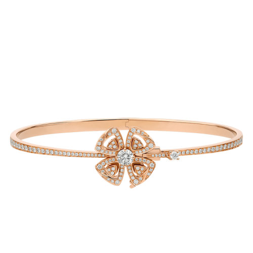 BVLGARI/寶格麗  FIOREVER 系列 18K金玫瑰金鑲有主鉆和密釘鉆石手鐲356276
