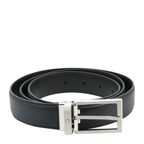 MontBlanc/萬寶龍 男士經(jīng)典黑色卡扣腰帶皮帶 123887