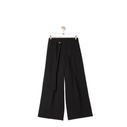  LOEWE羅意威 22年秋冬 女士 休閑褲 Cropped belted trousers in wool S359Y04X49-1100