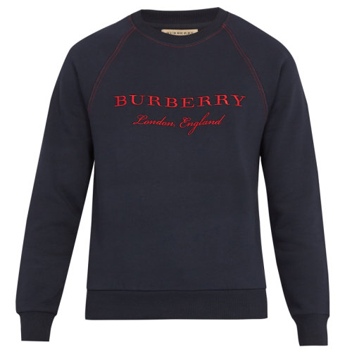 BURBERRY/博柏利 海軍藍(lán)紅標(biāo)男衛(wèi)衣 80265181-O【奧萊】