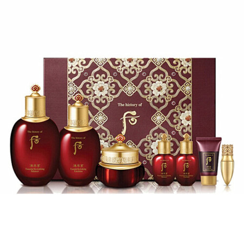 Whoo/后 津率享紅華凝7件套（水150+20ml乳液110+20ml面霜30ml潔面13ml口紅1支）