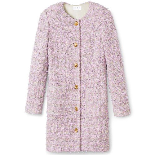 【21春夏新款】St. John/盛薔 紫色小香風中長款女士夾克外套K6131A2