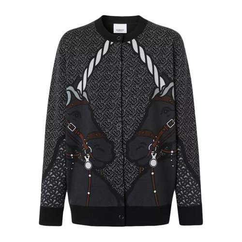 BURBERRY 博柏利 巴寶莉 女士 服裝  圓領(lǐng)系扣馬圖案毛衣針織開衫 女士毛衣針織衫