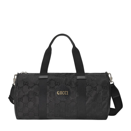 GUCCI/古馳 經(jīng)典Off the Grid系列 男女同款黑色雙G再生尼龍皮革滾邊拉鏈?zhǔn)痔崧眯邪?58632H9HVN1000