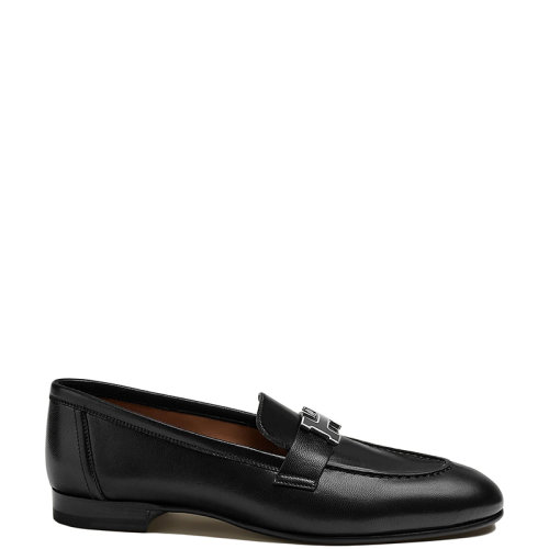 HERMES/愛(ài)馬仕 22年秋冬新款 Paris系列 女士黑色山羊皮H元素莫卡辛鞋樂(lè)福鞋H222066Z02360