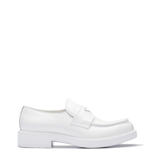 PRADA/普拉達(dá) 22年新款 Chocolate系列 男士白色亮面皮革樂福鞋2DE127_055_F0009