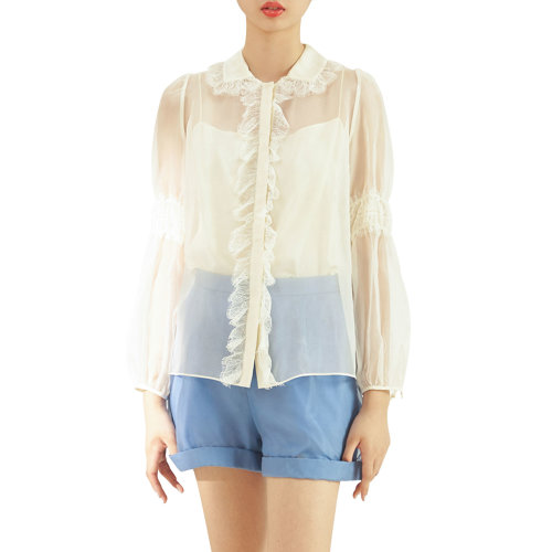 19年秋冬款nisiss/怡夕柯根紗蕾絲飾暗扣開襟外套女士夾克n153ad34