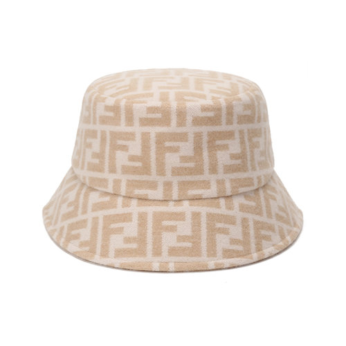 FENDI/芬迪 女士羊毛帽子漁夫帽FF提花 FXQ813 AALR