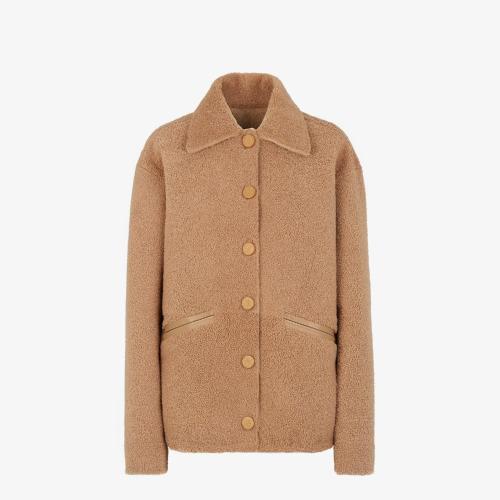  FENDI芬迪 22年春夏 女士 夾克 棕色貂毛夾克 FNE91IAHBEF0QU5