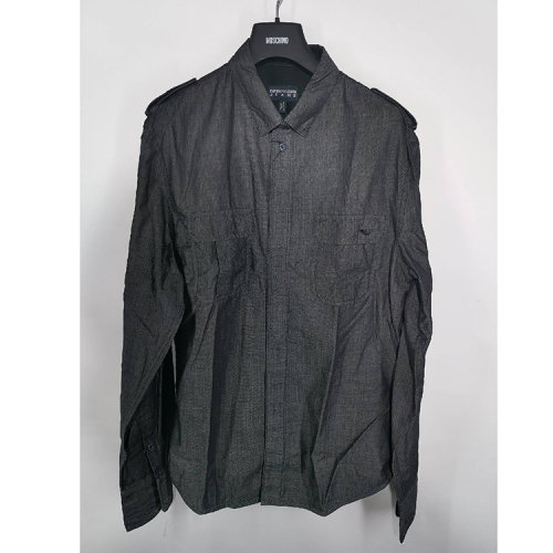 Emporio Armani/安普里奧阿瑪尼深灰色男士長袖襯衫  SPC06 BR 12