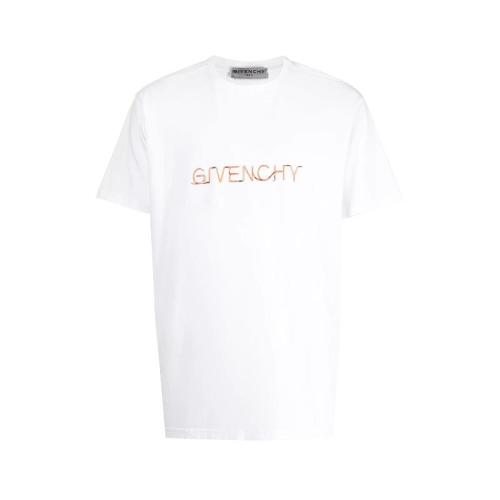 Givenchy/紀(jì)梵希 男士 時尚百搭 男裝 白色棉質(zhì)圓領(lǐng)短袖T恤 BM710N3002-100 HJH0034C