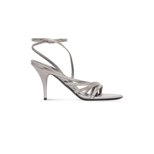  BALENCIAGA巴黎世家 22年秋冬 女士 高跟涼鞋 glow 90mm sandal with rhinestones 714210WBC51