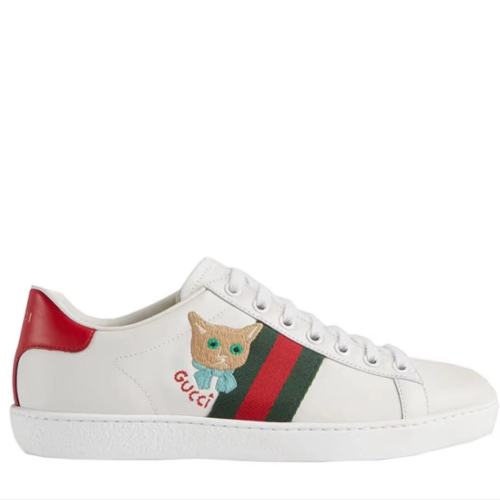 GUCCI/古馳  新款百搭舒適貓咪刺繡Ace女士休閑運動鞋 6641421XG609065【主推】
