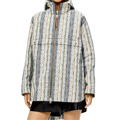 LOEWE/羅意威      Anagram系列 女士拼色棉質(zhì)條紋提花派克大衣S359338XB8-4985