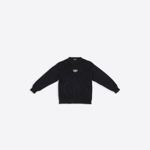  BALENCIAGA巴黎世家 22年秋冬 男士 長袖T恤 Mens Bb Paris Icon Sweater  in Black 696226T32