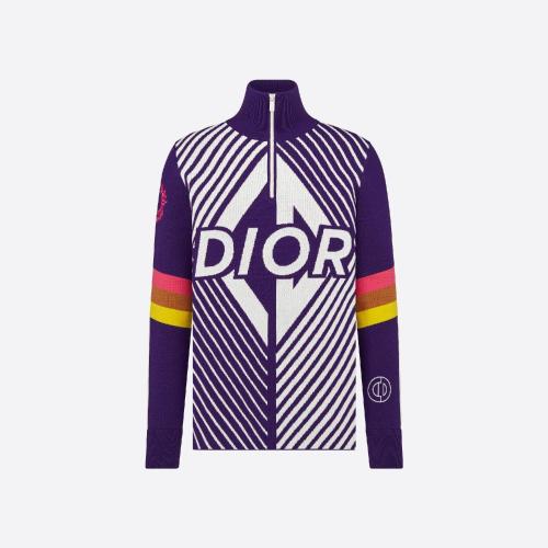  DIOR迪奧 22年秋冬 男士 針織衫 Pull a col montant zippe 313M649AT476_C480