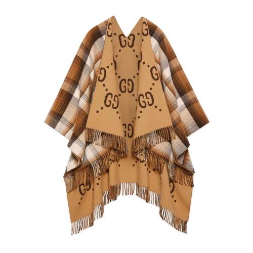  GUCCI古馳 22年秋冬 女士 雙面GG羊毛披巾 553118 4G200 9764