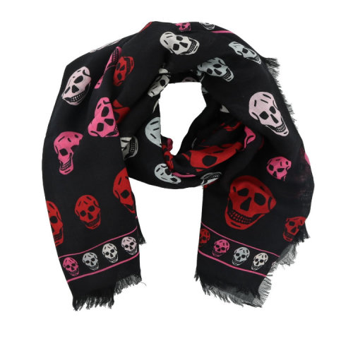 Alexander McQueen/亞歷山大麥昆  骷髏圖案羊毛混紡圍巾圍巾/披肩 4968273A34Q1074 HQY012345C
