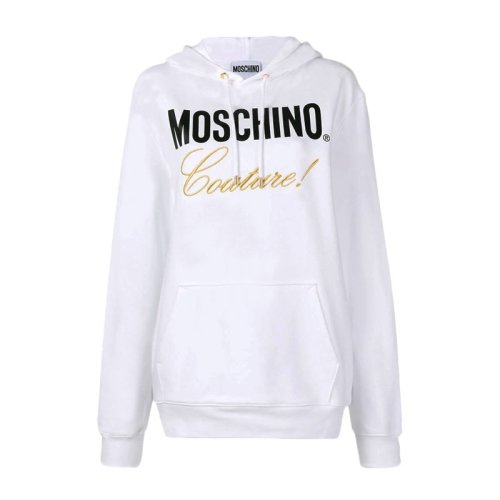Moschino 莫斯奇諾  女裝 服裝 純棉LOGO標(biāo)識(shí)時(shí)尚休閑運(yùn)動(dòng)長款連帽 女士衛(wèi)衣
