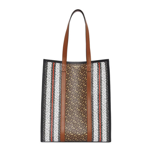 BURBERRY/博柏利 專屬標(biāo)識(shí)條紋托特包 帆布/配皮 80214861