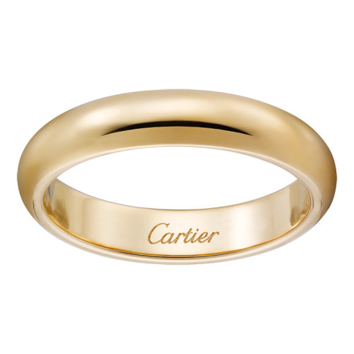 CARTIER/卡地亞 18K金黃金 經(jīng)典簡約大氣 小號1895結(jié)婚求婚訂婚對戒戒指  B4031200
