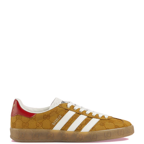  GUCCI/古馳 22年秋冬新款 adidas聯(lián)名系列 女士米色/棕色老花帆布配可持續(xù)材料Demetra白色三條紋運動鞋帆布鞋707868UWV207162