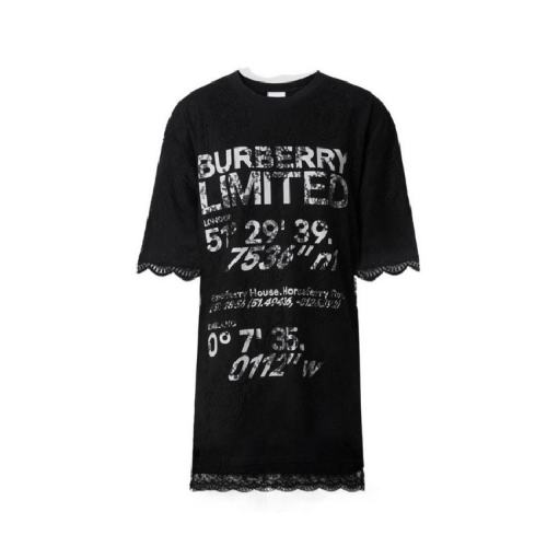  BURBERRY/博柏利 女士黑色棉質(zhì)短袖T恤 80429081