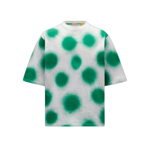 Moncler/蒙克萊 22年秋冬新款 JW Anderson系列 男女同款白色/綠色純棉印花短袖T恤H209E8C00003829JS001