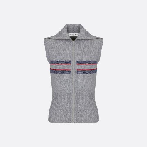  DIOR迪奧 22年秋冬 女士 針織衫 DiorAlps 無袖拉鏈針織衫 244G6_M134_X8878