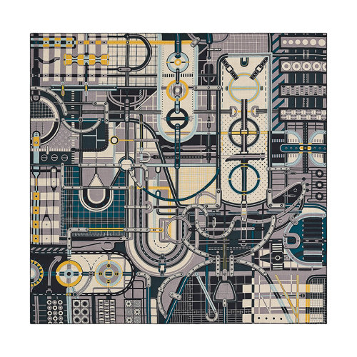 HERMES/愛馬仕 22年早春新款 Carré H 140 Rue du Sellier系列 男士拼色羊絨真絲混紡圍巾H553775T10