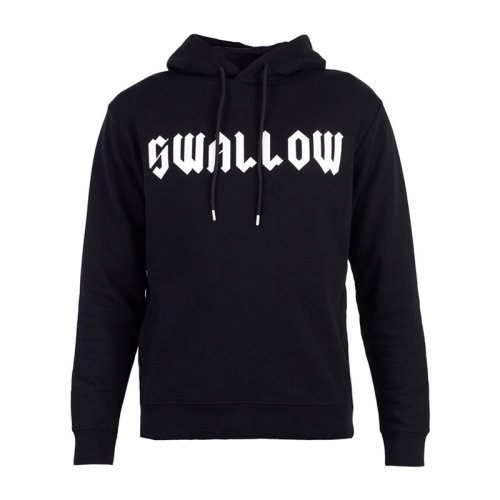 Alexander McQueen/亞歷山大麥昆 男裝 服飾 黑色棉質字母印花 連帽衛(wèi)衣 男衛(wèi)衣