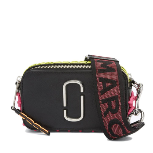 Marc Jacobs/馬克雅各布斯 SNAPSHOT系列女士純色皮革熒光色編織飾邊經(jīng)典金屬徽標(biāo)裝飾拉鏈開合單肩包斜挎包相機(jī)包女包 M0014504 多色可選