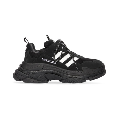 Balenciaga/巴黎世家 22年秋冬新款 ADIDAS聯(lián)名TRIPLE S系列 男士黑色/白色雙層泡沫和網(wǎng)布運(yùn)動(dòng)鞋712821W2ZB21090