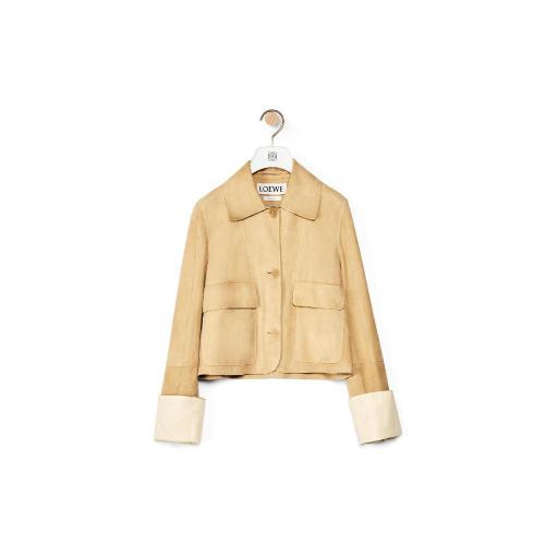  LOEWE羅意威 22年秋冬 女士 夾克 麂皮鈕扣外套 S359330XBV-8130 預定商品1-3周發(fā)貨